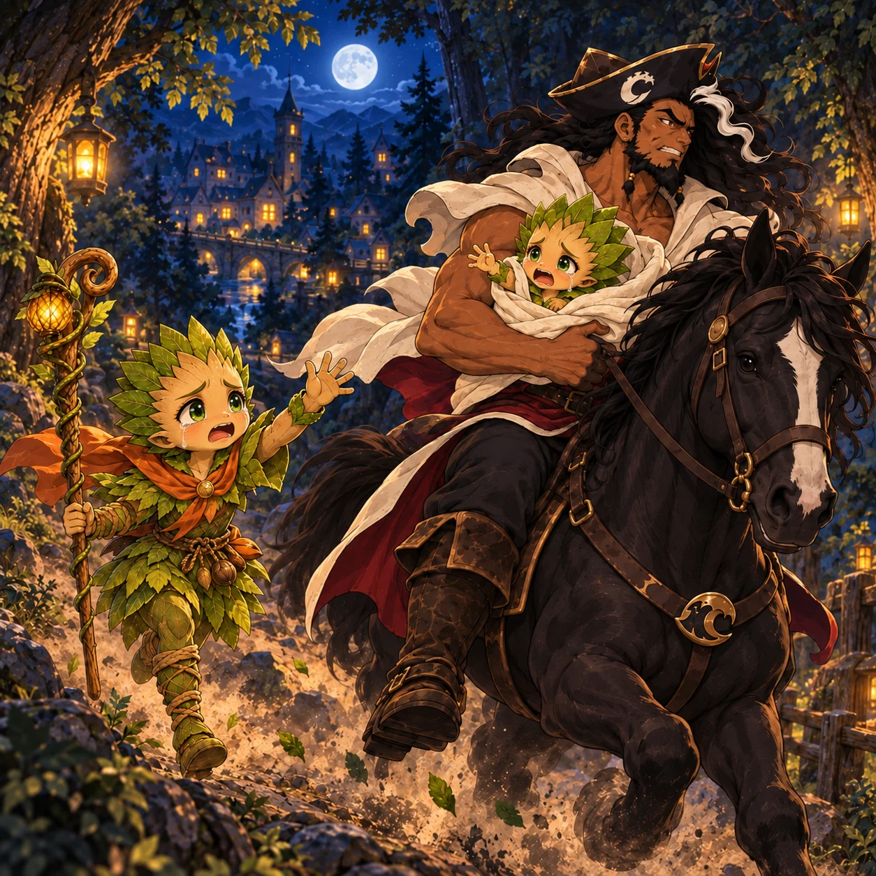 Razer flees on horseback with Nina, who reaches for Mili as her sister runs after the blanket.